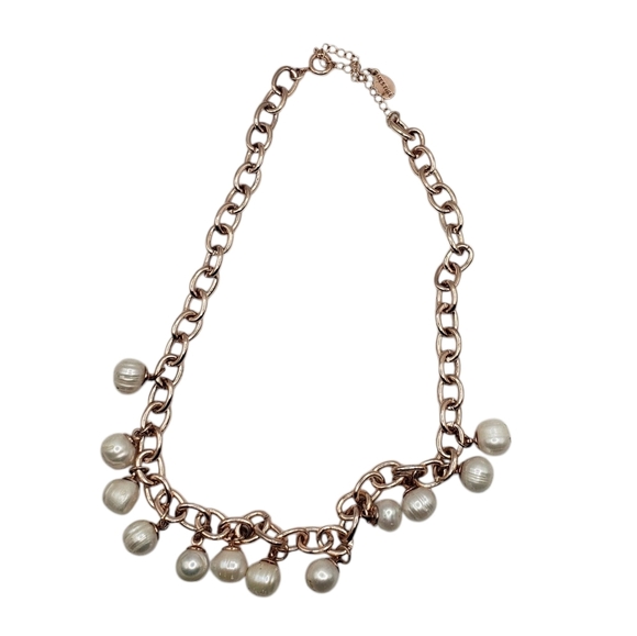 Mestige Elegant Freshwater Pearl Goldtone Chain Necklace - Picture 2 of 12